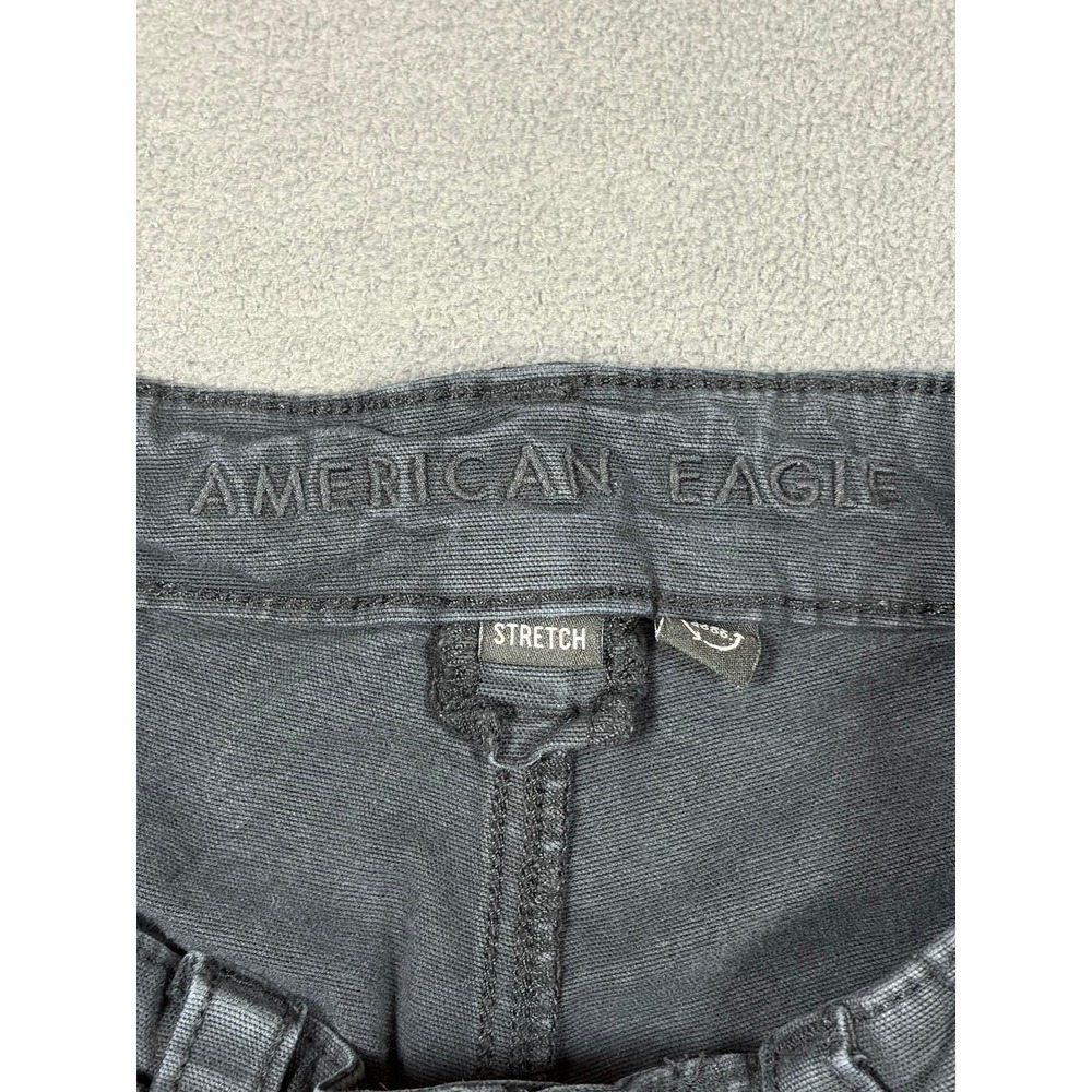 American Eagle Cargo Pants Womens 4 Gray Stretch Straight Leg Casual - Picture 7 of 9